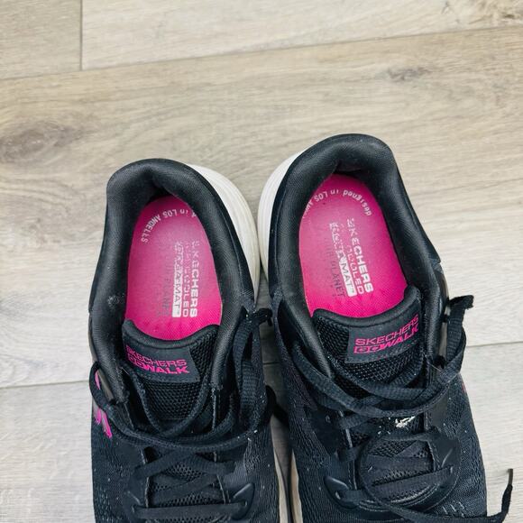Skechers Go Walk Max Cushioning Black Pink Sneakers Women’s Size 7.5 - Picture 9 of 11
